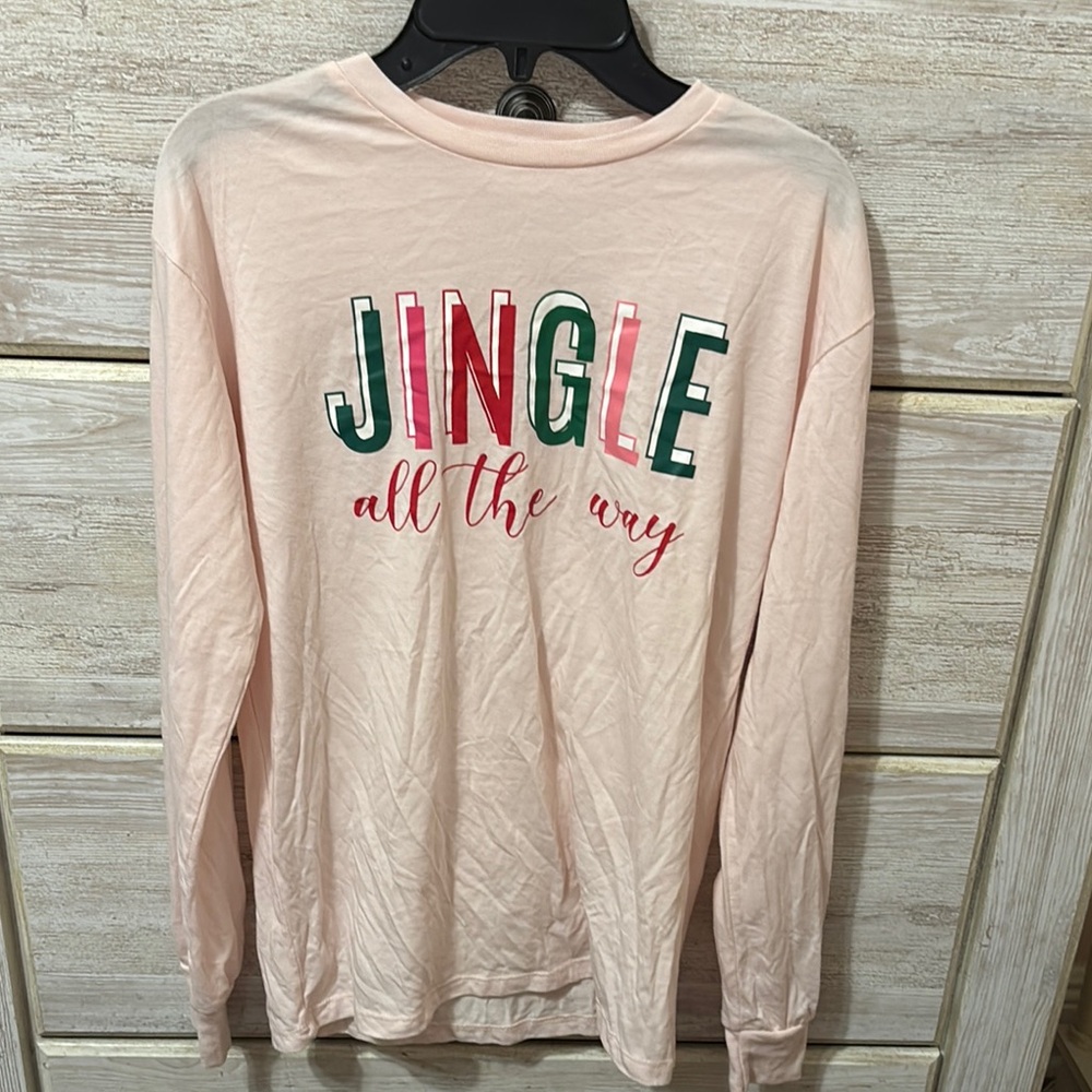 Jingle All The Way Pajama Top - Pink